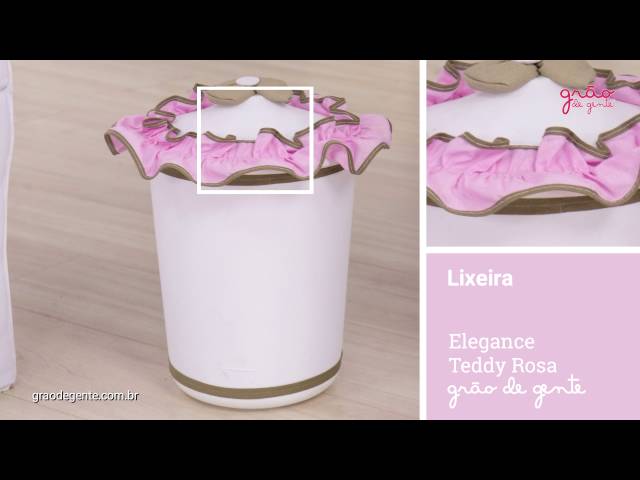 Lixeira Elegance Teddy Rosa | Ref: 60255