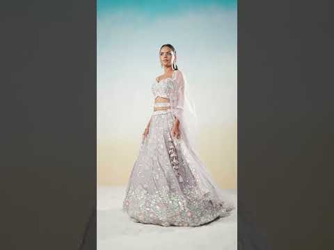 Mauve Chiffon Sequins and thread embroidery Semi-Stitched Lehenga choli & Dupatta