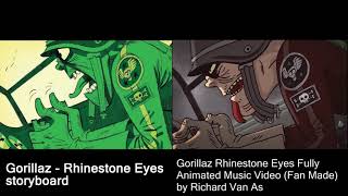 Gorillaz - Rhinestone Eyes Comparison (Storyboard and Fanmade by Richard Van As)