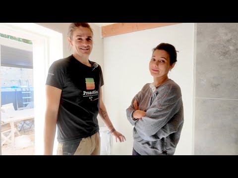 ADDING MICROCEMENT to our new BATHROOM BUILD in our OLD FRENCH HOUSE - It's harder than it looks!