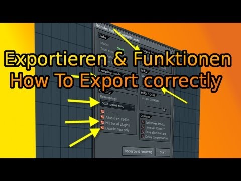 Video 4 - FL STUDIO Von A - Z  (Einzelne Spuren Exportieren, Funktionen, Export Speichern) TUTORIAL