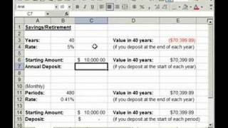 Calculate Value of Savings/Retirement Plan in Excel - FV()