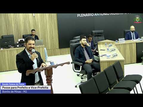 Sessão Solene de Posse do Prefeito, Vice-Prefeita e Vereador Suplente | Câmara de Bonito de Minas