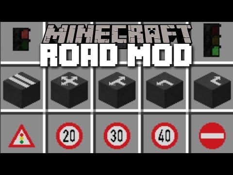 Minecraft REALISTIC ROAD MOD / BUILD YOUR OWN ROAD SYSTEM AND DRIVE CARS!! Minecraft