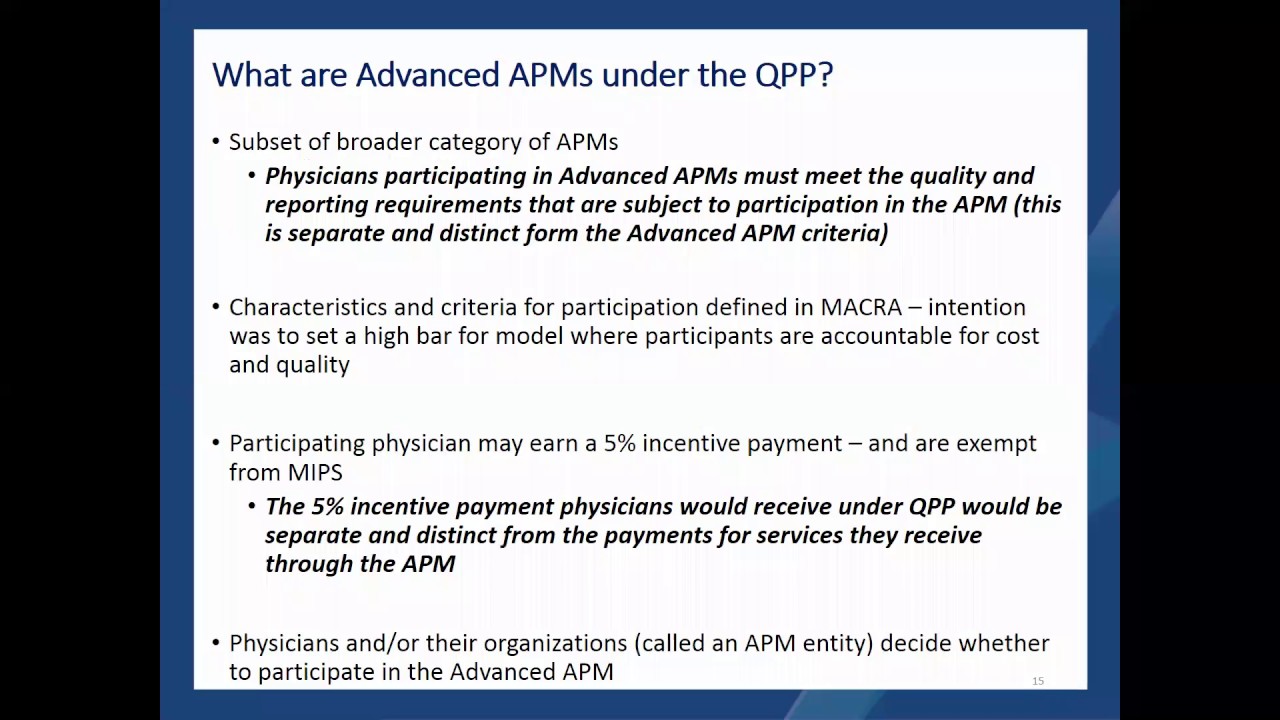 PAI QPP Tutorial #4 Advanced APMs