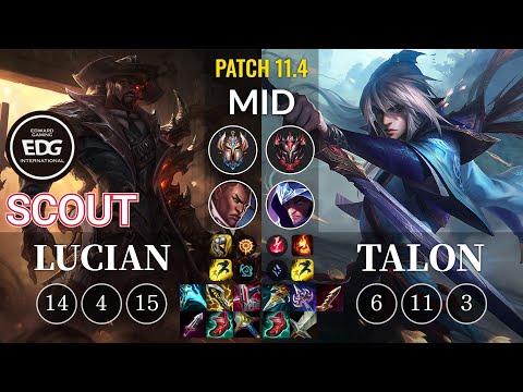 EDG Scout Lucian vs Talon Mid - KR Patch 11.4