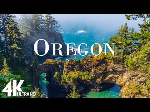 FLYING OVER OREGON (4K UHD) - Amazing Beautiful Nature Scenery with Piano  Music - 4K Video HD