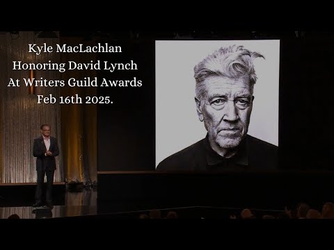 Kyle MacLachlan honoring an award for David Lynch at the Writers Guild Awards 16th February, 2025.