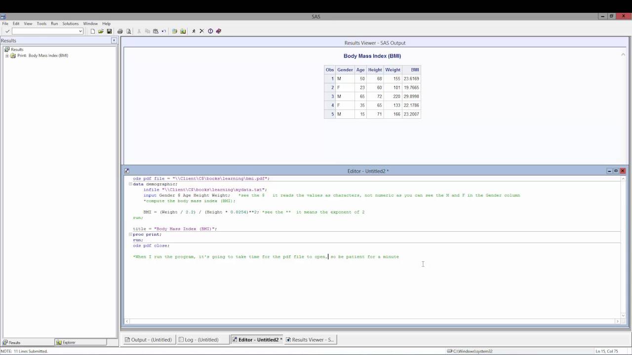 How to Produce a PDF File of the Output in SAS. [HD]