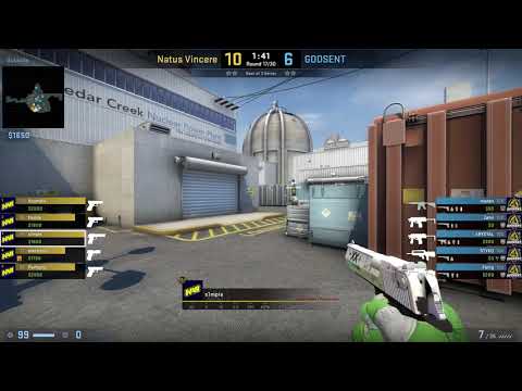 CS:GO POV Demo Na'Vi S1mple (36/19) vs GODSENT (de_nuke)