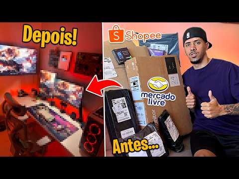 Tuning my NEW GAMER ROOM with Purchases from Shopee and Mercado Livre, It was INSANE!
