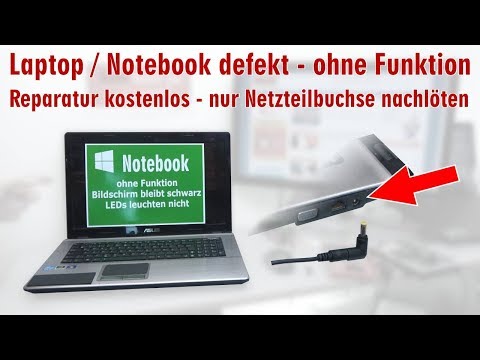 Laptop Reparatur kostenlos - nur Netzteilbuchse nachlöten - Notebook defekt ohne Funktion - [4K]