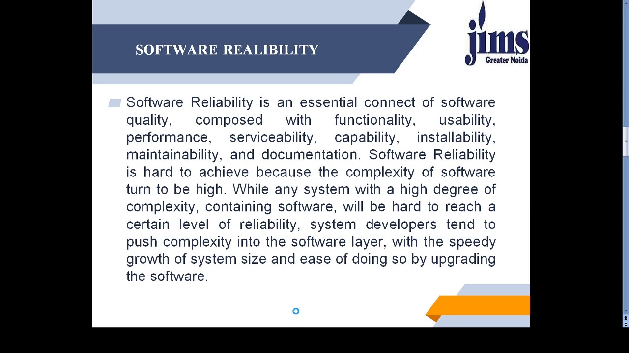 LECTURE 3 7 SOFTWARE RELIABILITY