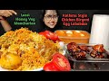 Eating Chicken Biryani Egg Lababdar Honey Veg Manchurian Big Bites Asmr Eating Mukbang