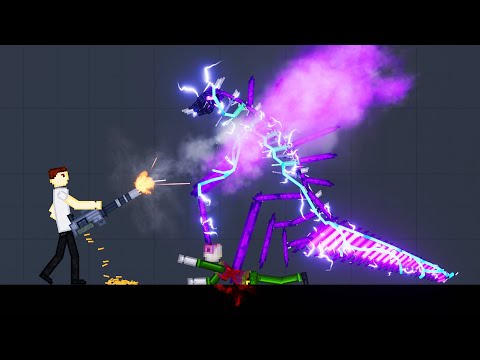 Human Against The Attack Of Giant Monster In People Playground