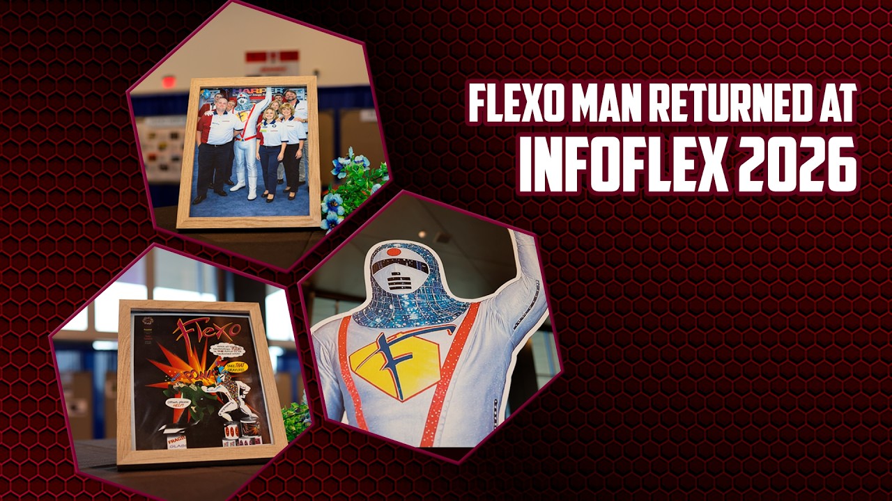 Flexo Man at INFOFLEX 2026 | Harper’s Flexography Hero
