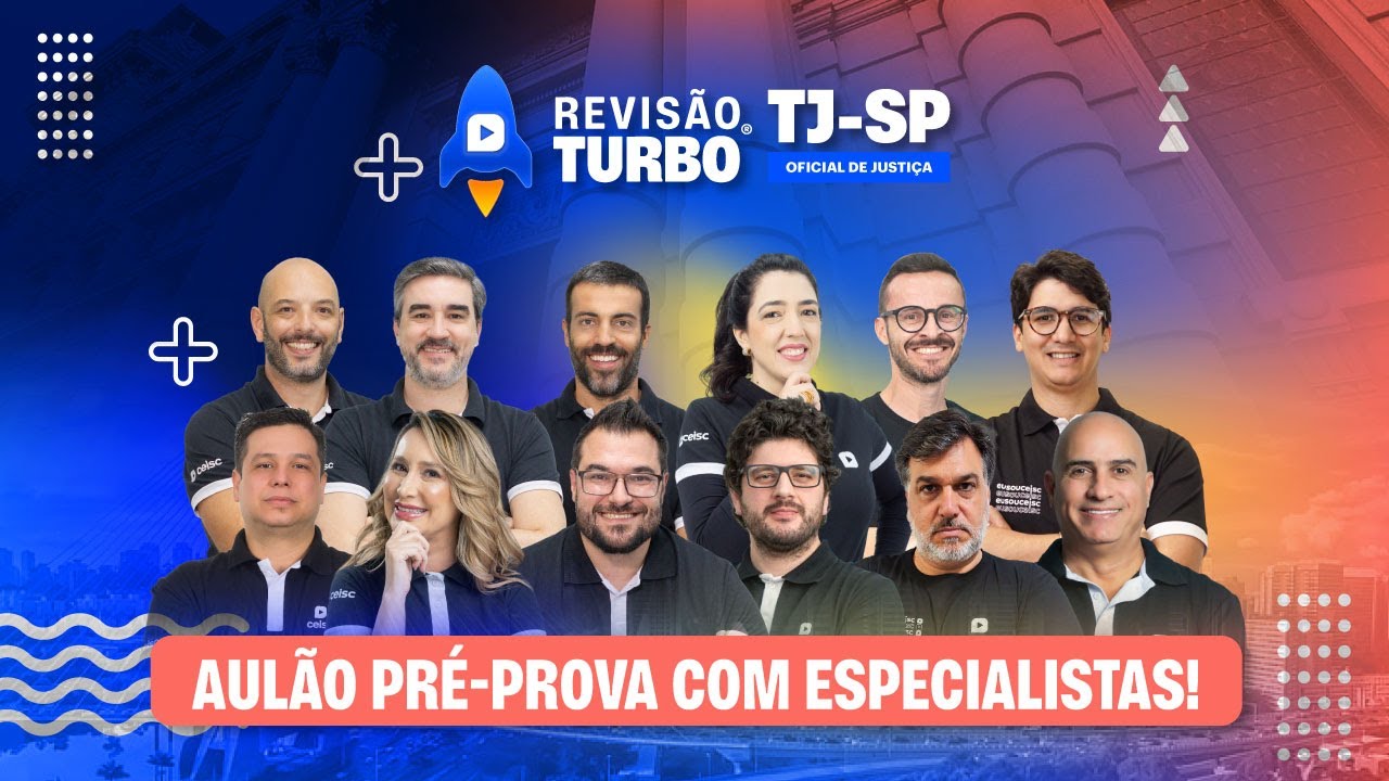 Concurso TJ SP Oficial de Justiça | AULÃO PRÉ-PROVA | Revisão de Véspera Ceisc 🚀