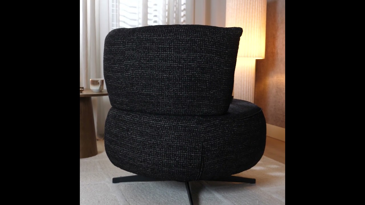 Fauteuil Fallon draaibaar gemêleerde stof beige