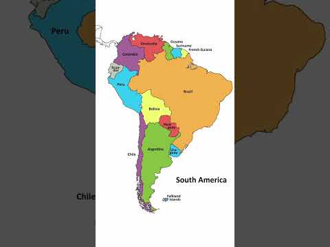 Map of South America | #southamerica #map #shorts