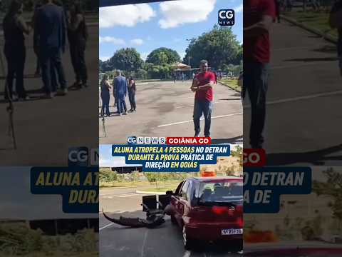 aluna atropela 4 pessoas durante prova prática de direção em Goiânia-GO