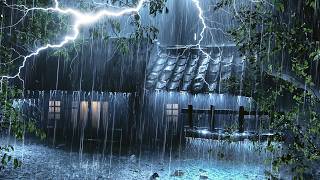 [Listen in 3 Minutes] Fall Asleep Fast | Heavy Summer Rainstorm on Forest House & Mighty Thunder