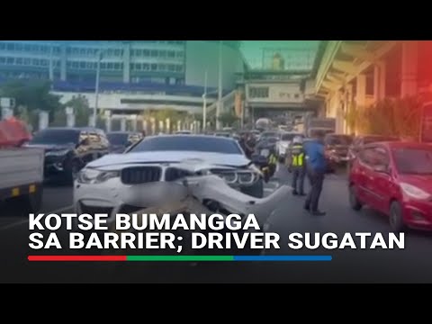 Driver sugatan matapos bumangga ang sasakyan sa ilang barriers sa EDSA-Guadalupe ABS-CBN News