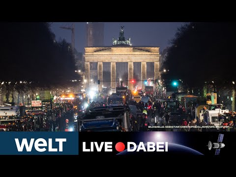 BAUERN BESETZEN BERLIN: Traktorkolonnen - Landwirte-Protest strebt Höhepunkt zu | WELT Live dabei