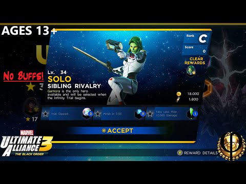 Lv. 34 Solo Sibling Rivalry No Buffs - Ultimate Alliance 3