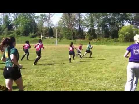 GMU Ladies Rugby Flanker Shaddy's Kick off Return against American University