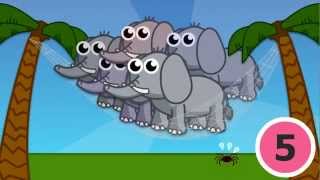 Un elefante se balanceaba sobre la tela de una araña con letra