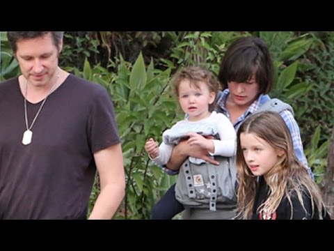 Milla Jovovich And Family Enjoy A Stroll