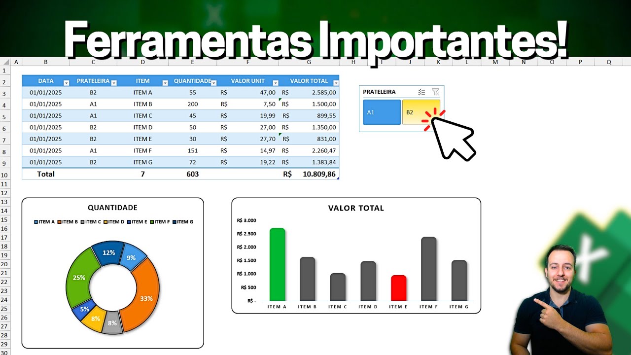 Como usar o Excel para fazer Gráficos e Tabelas com Filtros Dinâmicos | Curso Básico