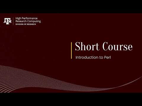 Short Course: Introduction to Perl (Spring 2023)