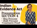 Indian Evidence Act Section 4 Presumption May Presume Shall Presume And Conclusive Proof