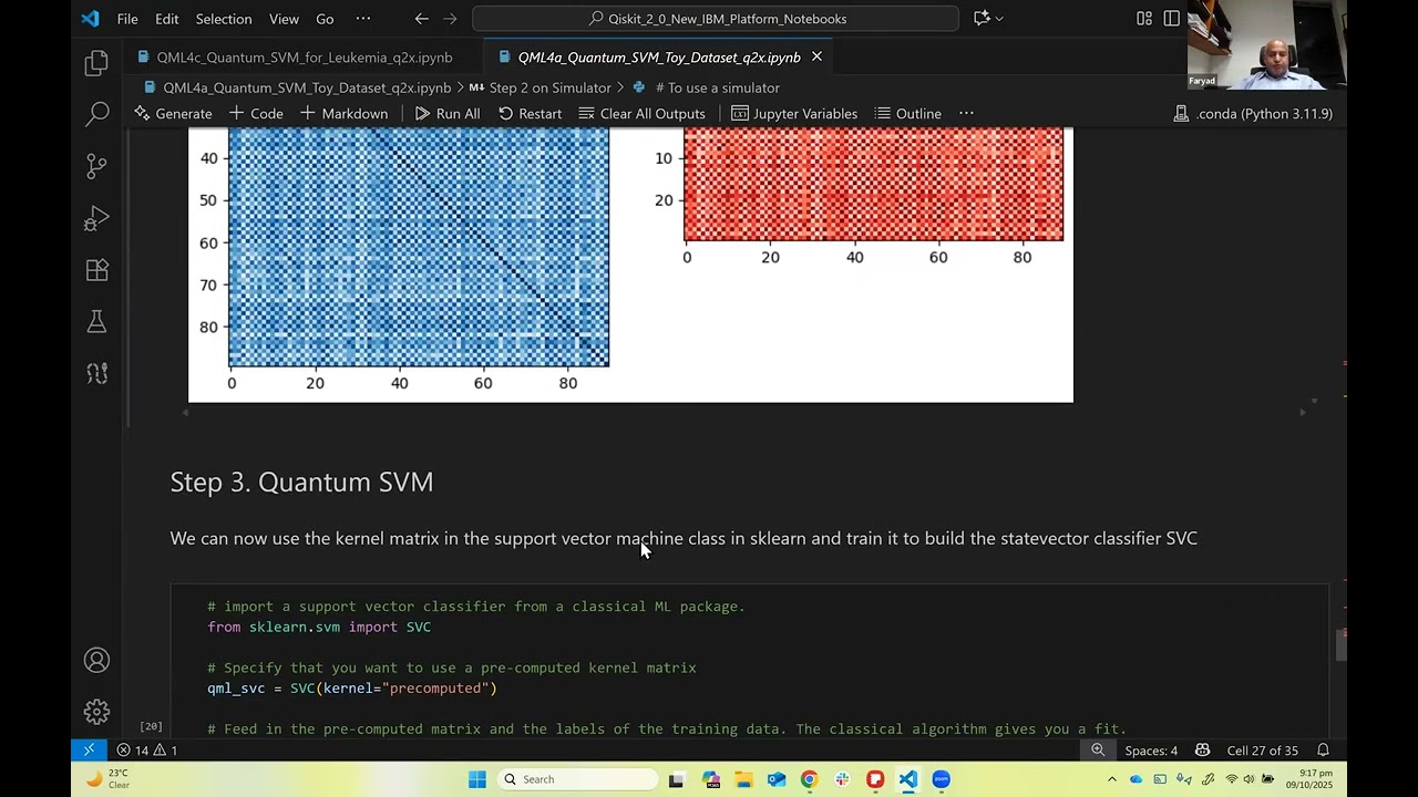 Day4-Code: Implementing quantum SVM in qiskit for Leukemia dataset