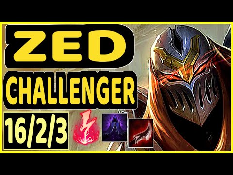 SERTUSS (ZED) - 16/2/3 KDA CHALLENGER GAMEPLAY - EUW