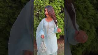 Ice Blue Embellished Farshi Shalwar Suit - Video 2