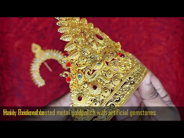 Indian Exotic Crown Mukut for Deities Statue Shringar (6.5 inch Ear to Ear Dimension) video