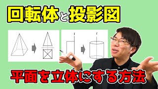 【中学数学】回転体と投影図～どこよりも丁寧に～