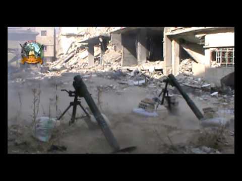 استهداف تجمع لقوات النظام (بقذائف الهاون) من قبل كتيبة سيف الحق الدمشقي في الغوطة الشرقية في ريف دمشق