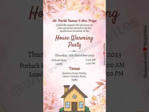 Housewarming Invitation Video | Griha Pravesh Invitation Video | #shorts #viralshorts - Wish N Wed