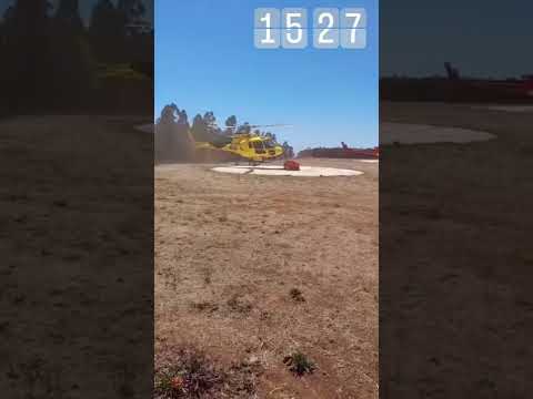 Helicóptero aterrizando con Bambi después del incendio🔥🚁#penco#trinitaria#conaf#concepción