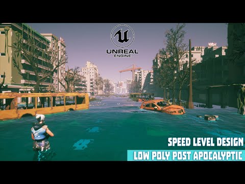 Unreal Engine 5 | Apocalyptic City [ Speed Level Design ] Low Poly Asset