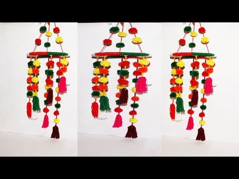 How To Make Wall Hanging_diy woolen craft_wool craft idea By_Life Hacks 360 Video