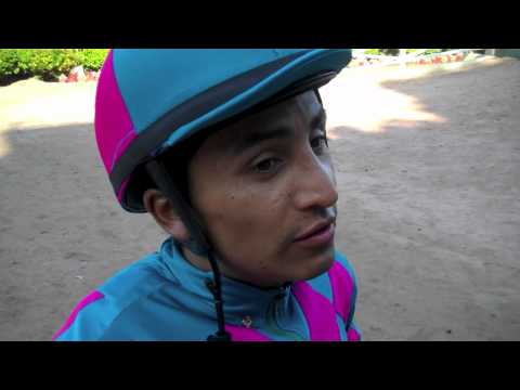 Kathy Walsh and Rafael Bejarano after Sarah's Secret wins the Honeymoon Handicap (Gr. II)