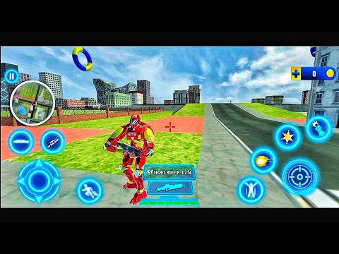 Flying Police Helicopter Car Transform Robot Games - Android Gameplay