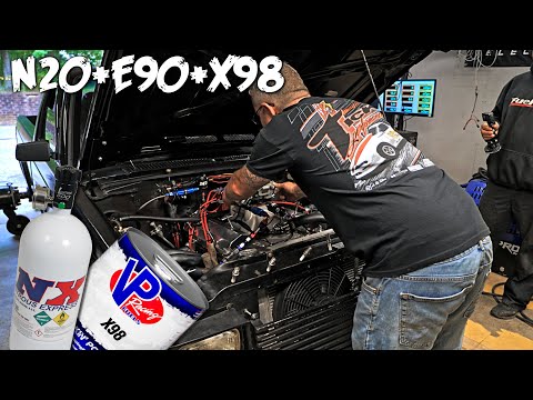 Nitrous Dyno Tuning With Ethanol / E85 - 400 SBC S10 ( X98 & E90 Red fuel )