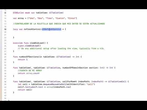 UIRefreshControl - Pull to refresh TableView App iOS - Swift 4 - Español