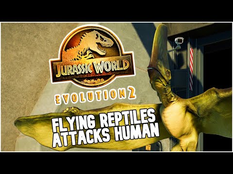 ALL FLYING REPTILES ATTACKS HUMAN 🐦 - Jurassic World Evolution 2