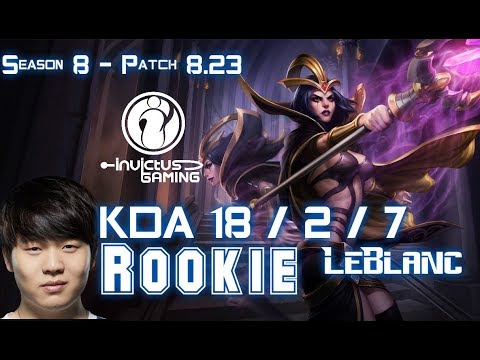 IG Rookie LEBLANC vs IRELIA Mid - Patch 8.23 KR Ranked